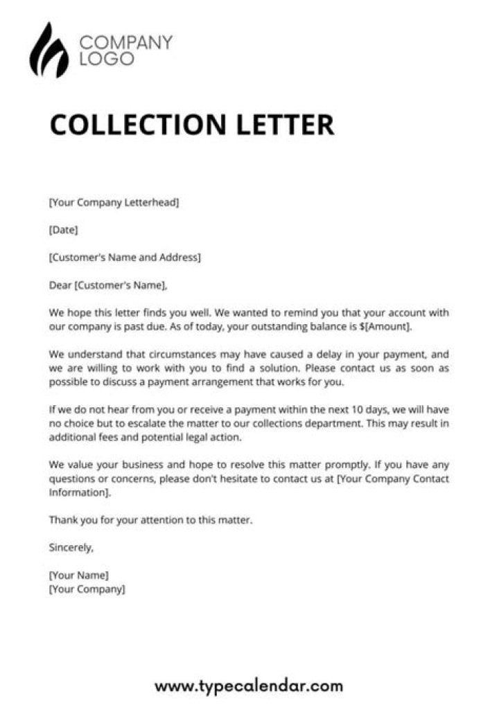 What are the types of collection letters?