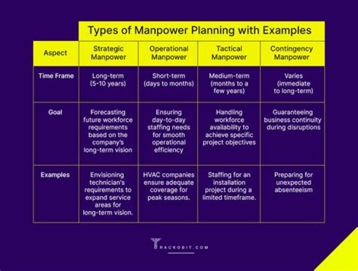 What are the various types of manpower planning?