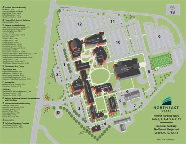 What buildings are on a college campus?