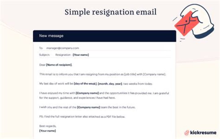 What do I write in a resignation email?