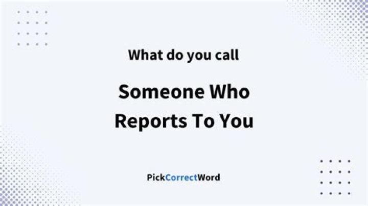 What do you call someone who reports to you at work?