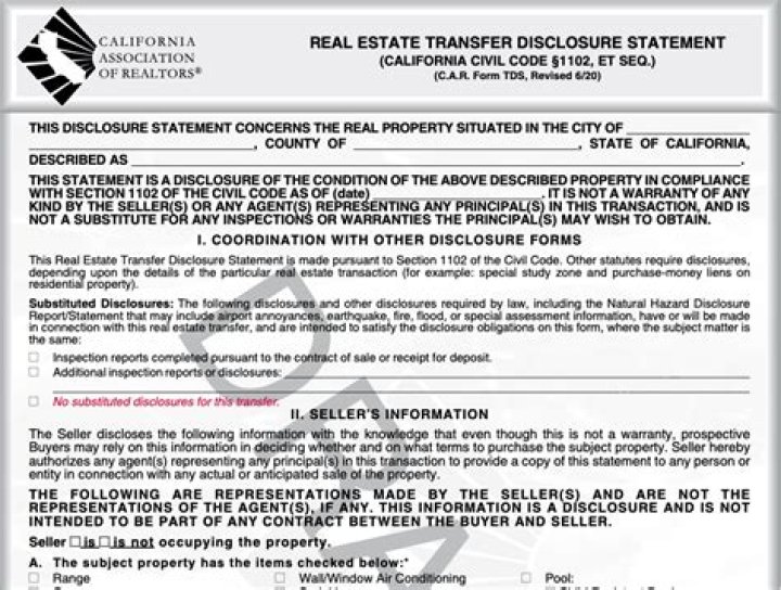 What do you have to disclose when selling a house in California?