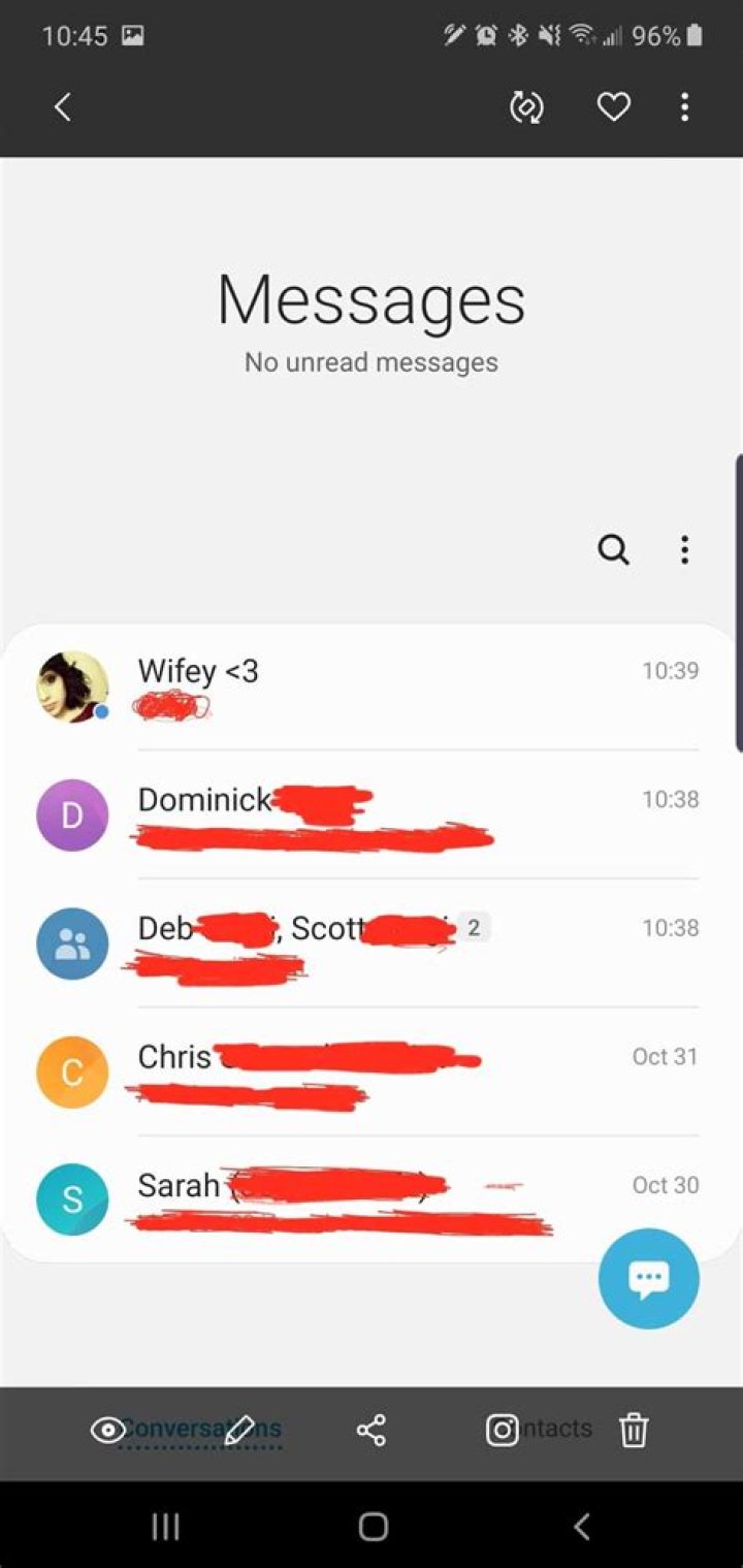 What does blue text mean on Android?