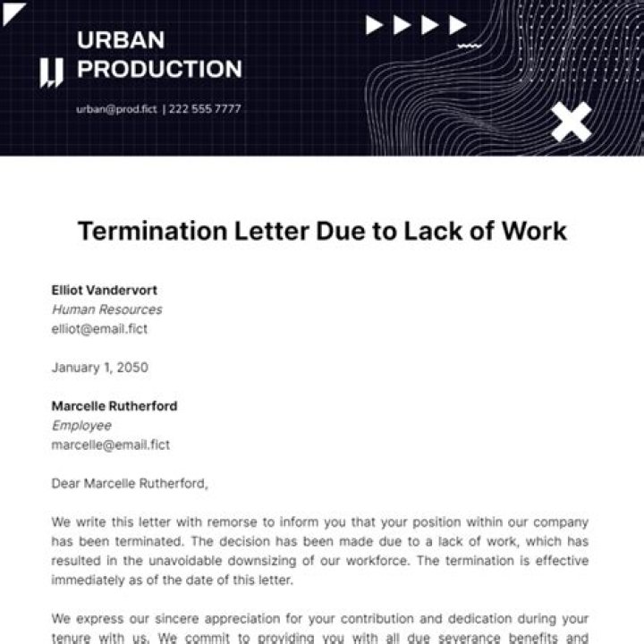 What does terminated due to lack of work mean?