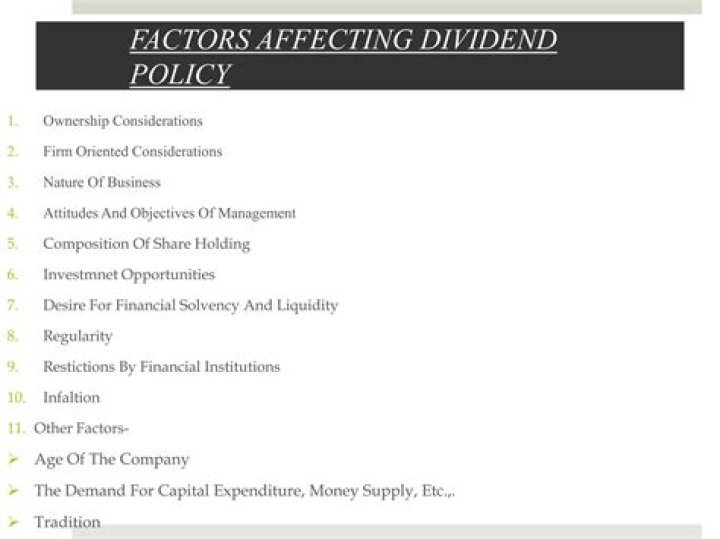 What factors affect dividend policy?