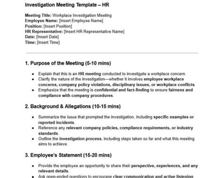 What happens at a investigation meeting?