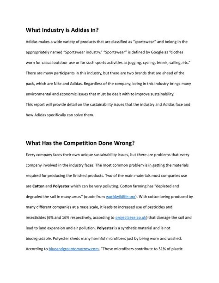 What industry is Adidas?