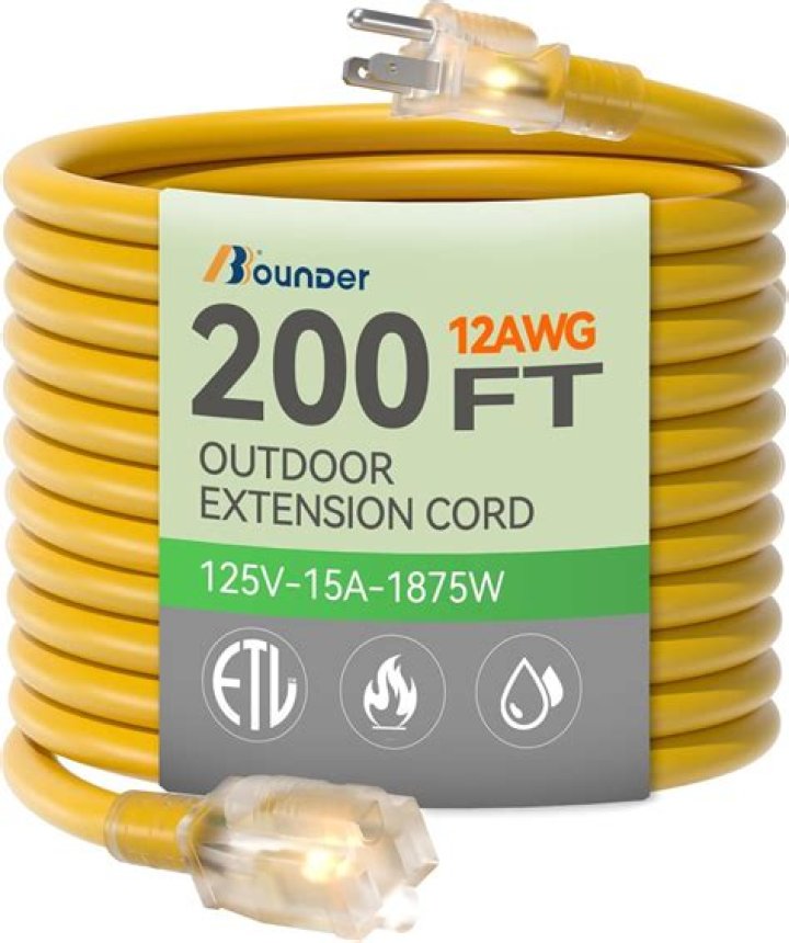 What is a 12 gauge extension cord used for?