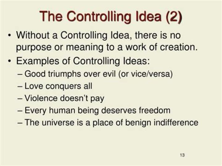 What is a controlling idea example?