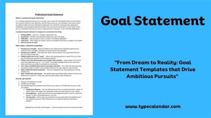 What is a goal statement example?