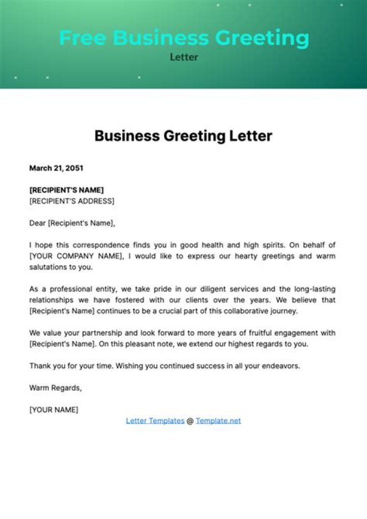 What is a good business letter greeting?