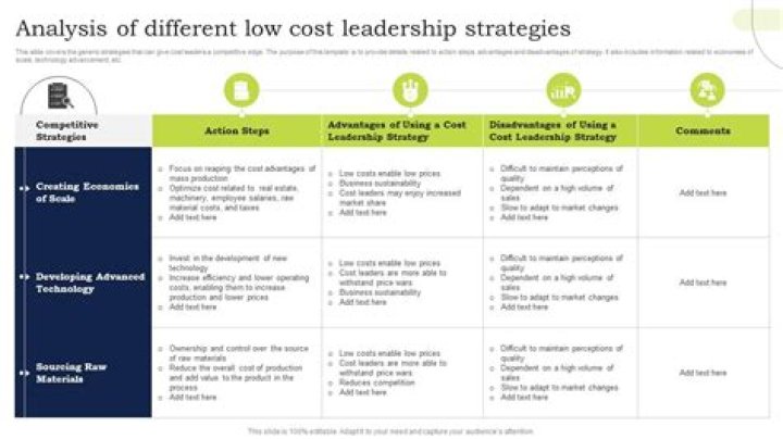 What is a low cost strategy example?