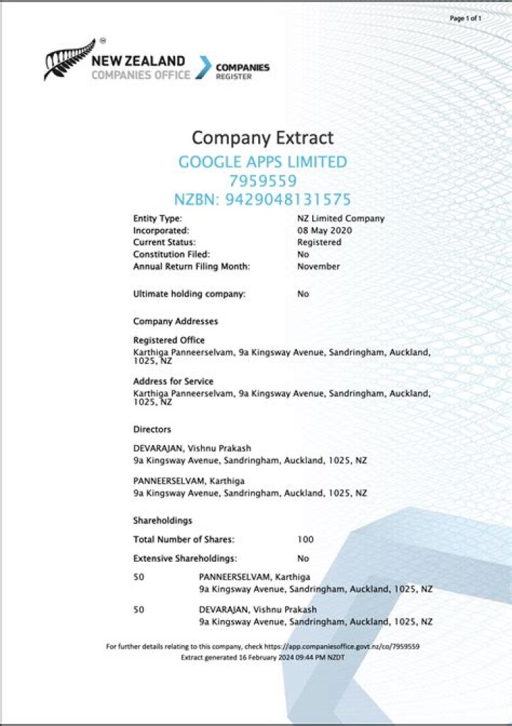 What is a New Zealand company number?