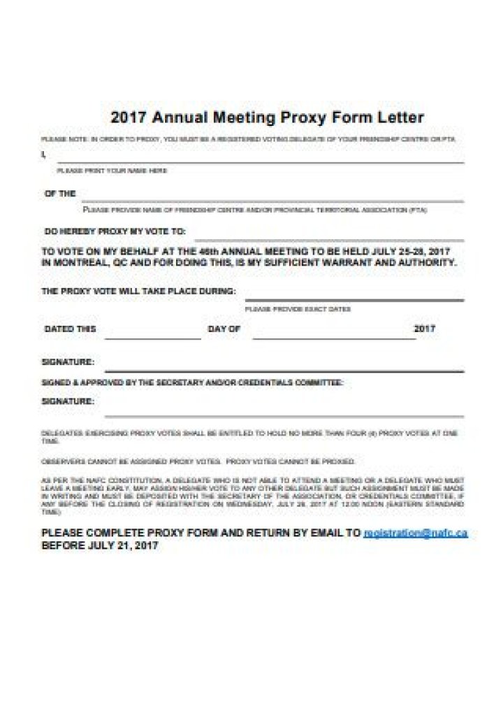 What is a proxy for an annual meeting?