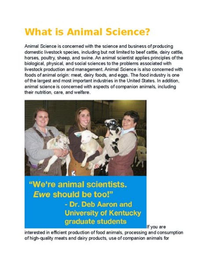 What is animal science course?
