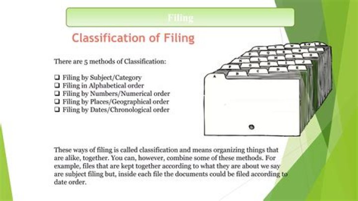 What is chronological classification of filing?