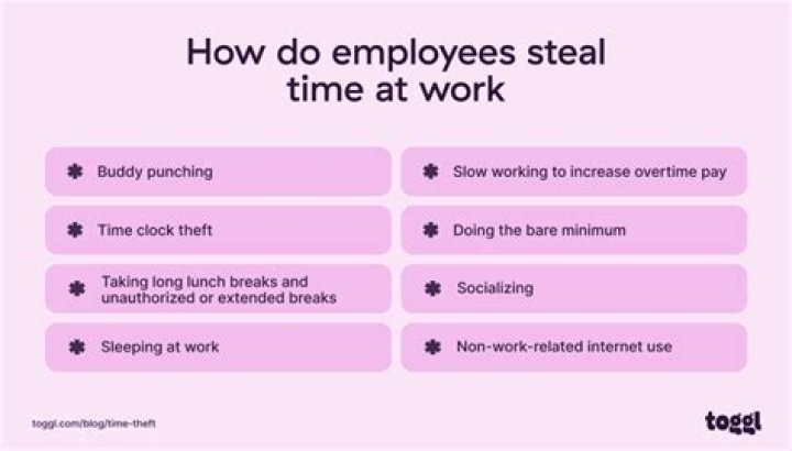 What is considered time theft at work?