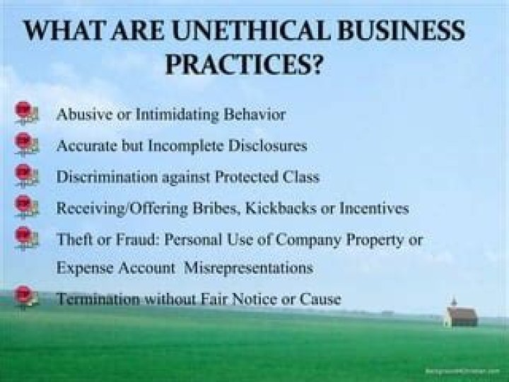What is considered unethical business practice?