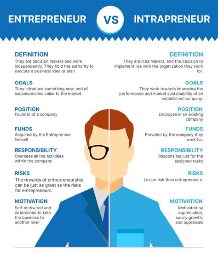 What is difference between intrapreneur and entrepreneur?