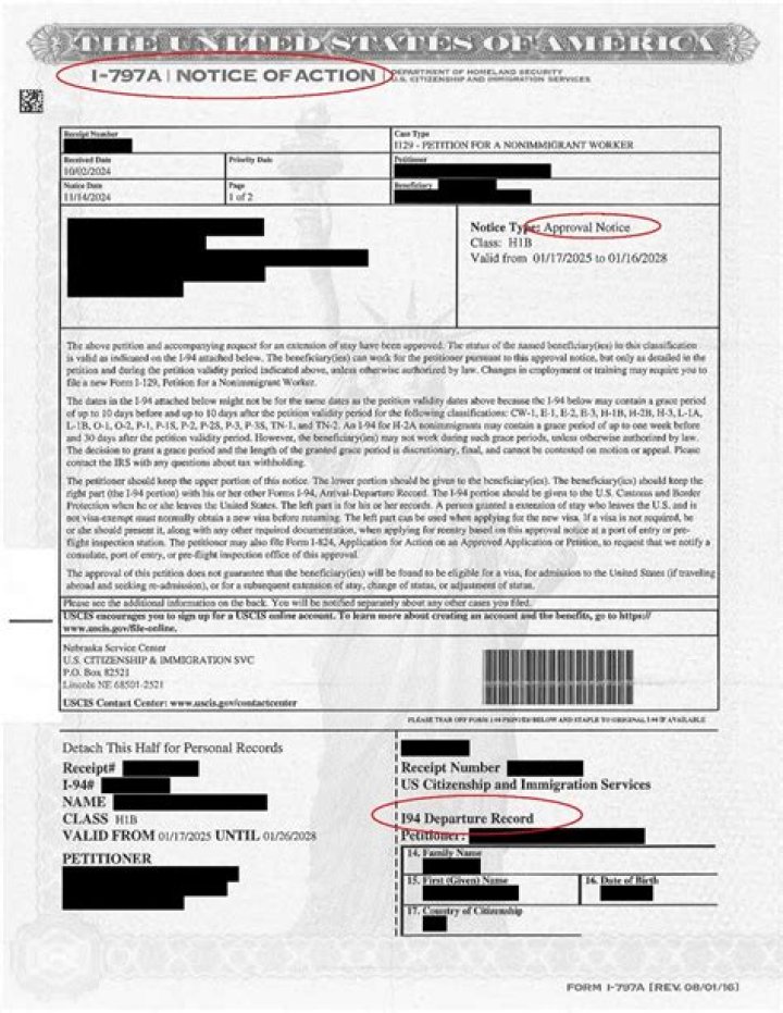 What is Form I-797 approval notice?
