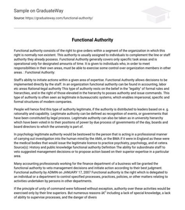 What is functional authority?
