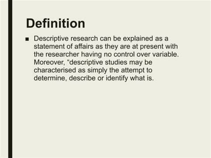 What is meant by descriptive research?
