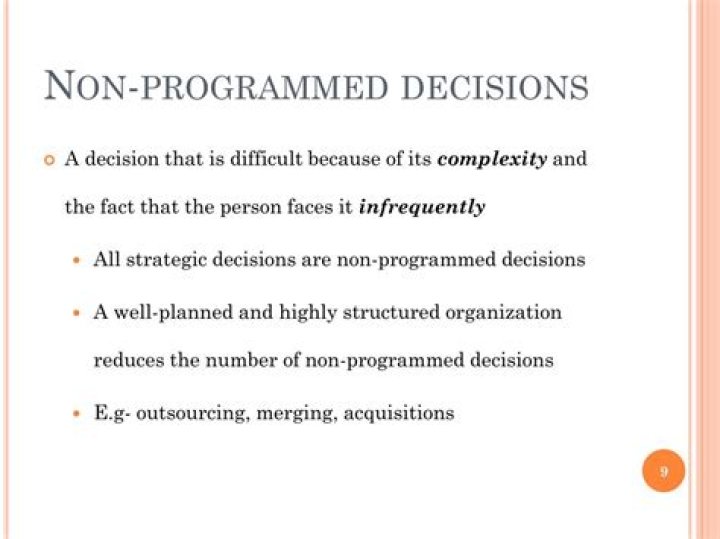 What is Nonprogrammed decision?
