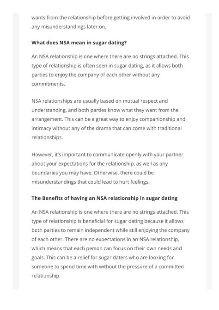 What is NSA relationship?