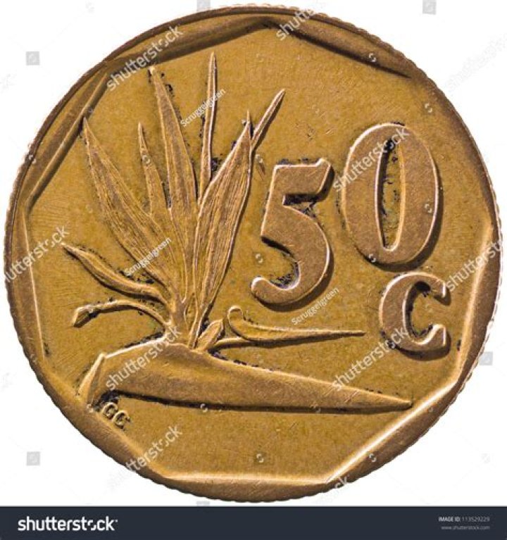 What is on the 50c coin in South Africa?