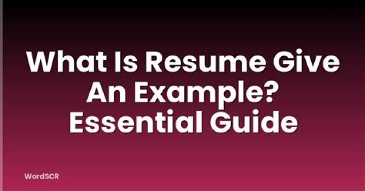 What is resume give an example?