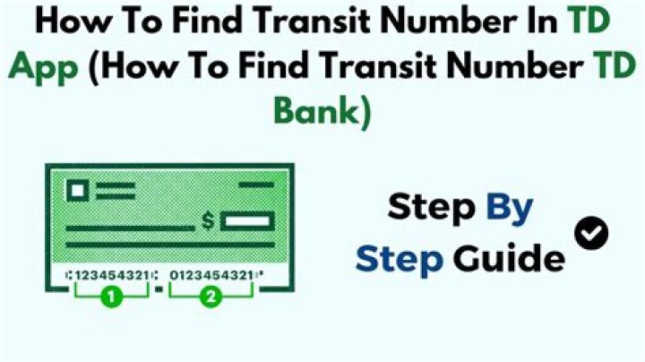 What is TD Bank transit number?