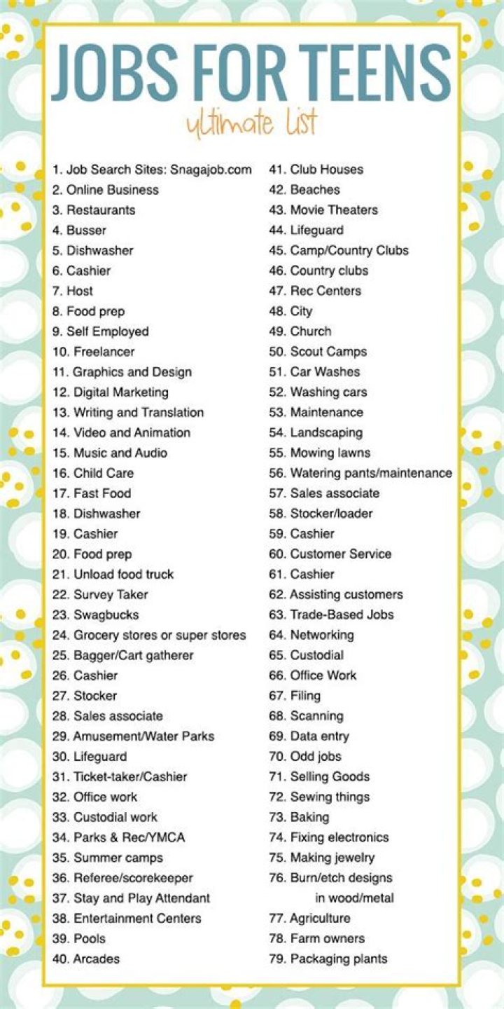 What is the best job for a teenager to have?