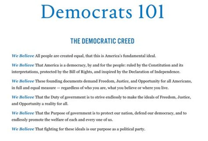 What is the creed of the Democratic Party?