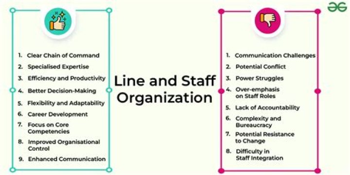 What is the difference between a line organization and a line and staff organization quizlet?