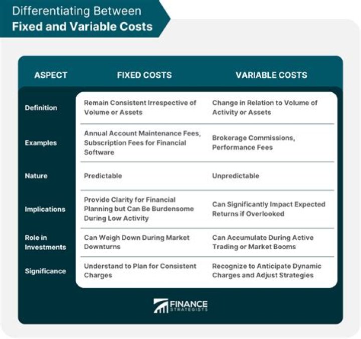What is the difference between variable costs and fixed costs give an example?
