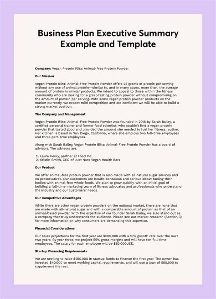 What is the executive summary of a business plan?