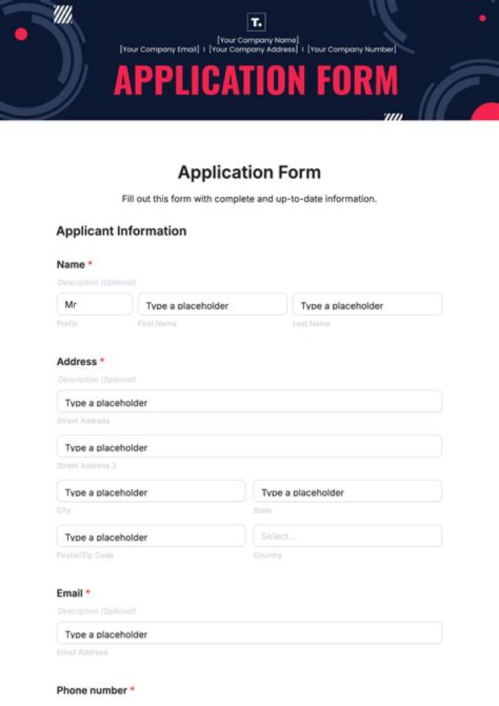 What is the first thing to do when filling out an application form?