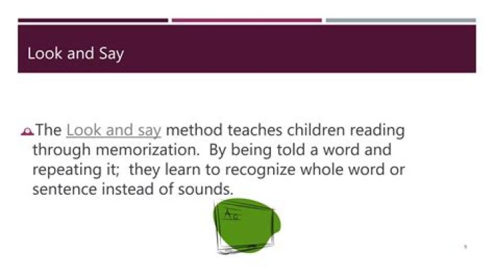 What is the look and say method of teaching reading?