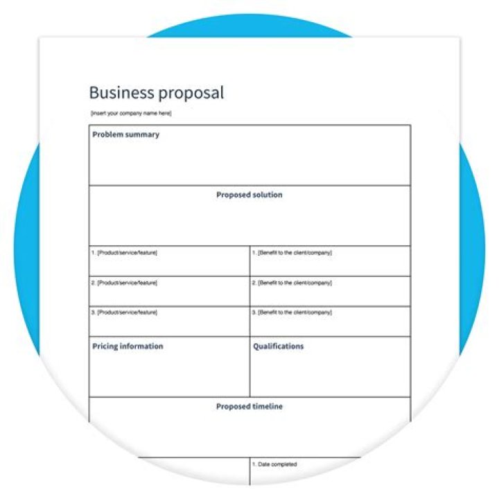What is the outline of a business proposal?