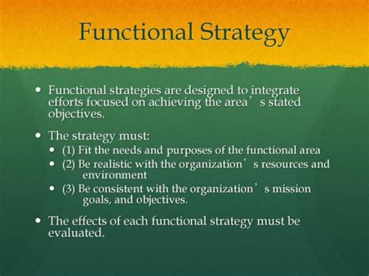 What is the primary role of a functional strategy?