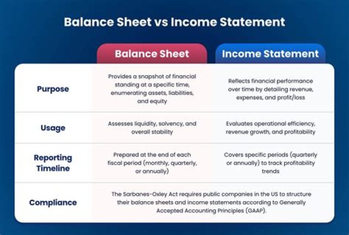 What is the purpose of a balance sheet and income statement?