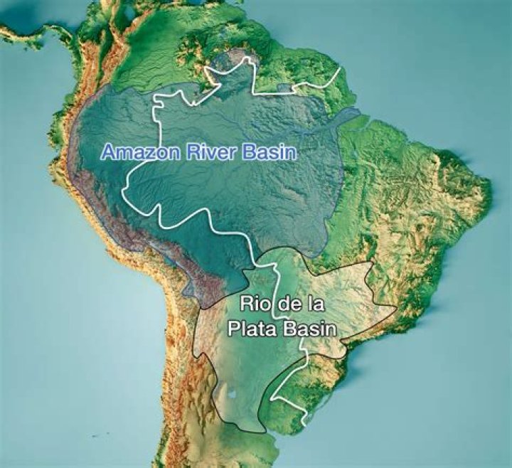 What major landform is west of the Amazon basin?