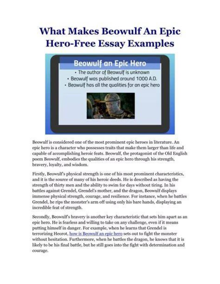 What makes Beowulf an epic hero?