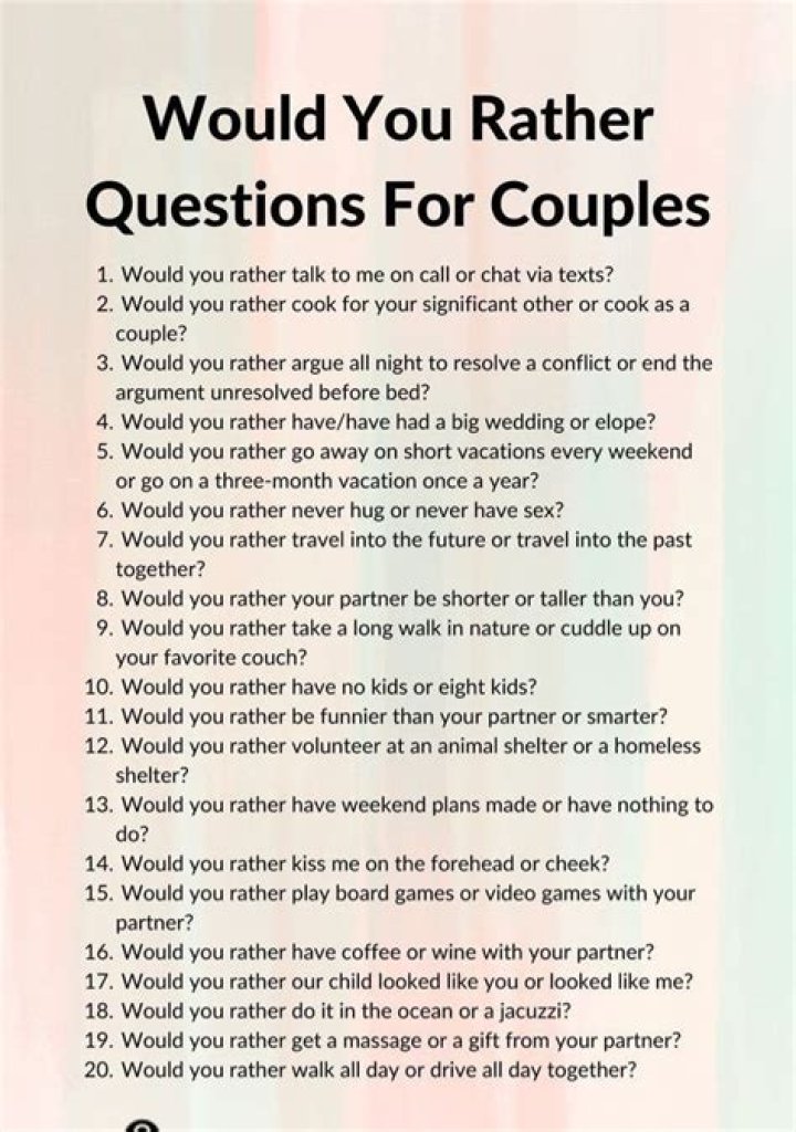What questions should couples ask each other?