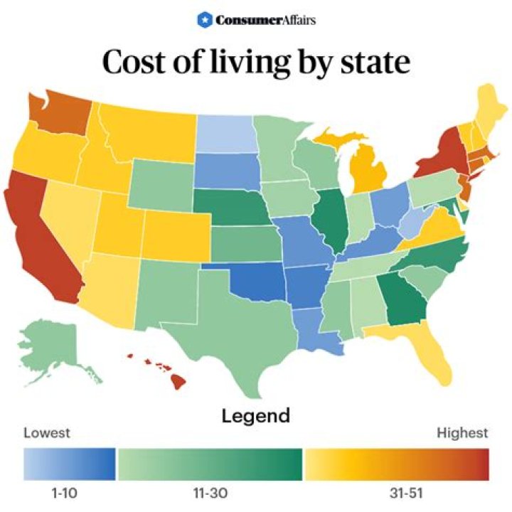 What state has the lowest organizational costs for a corporation?