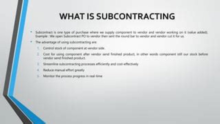 What subcontracting means?