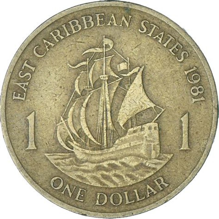 What symbol is on the back of some East Caribbean coins?