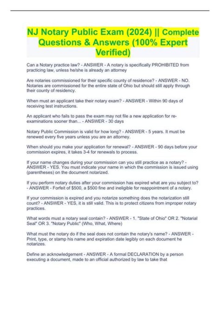 What type of questions are on the notary public test?