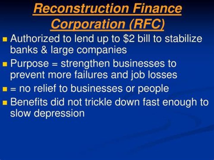 What was the original purpose of the Reconstruction Finance Corporation?