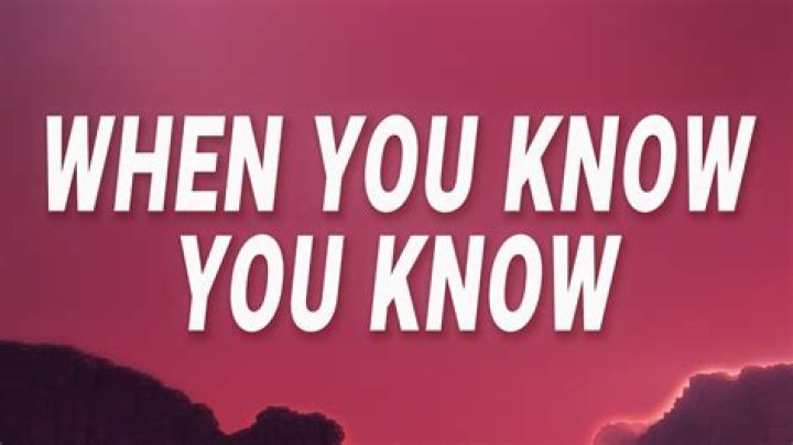 When do you know you are in a situationhip?